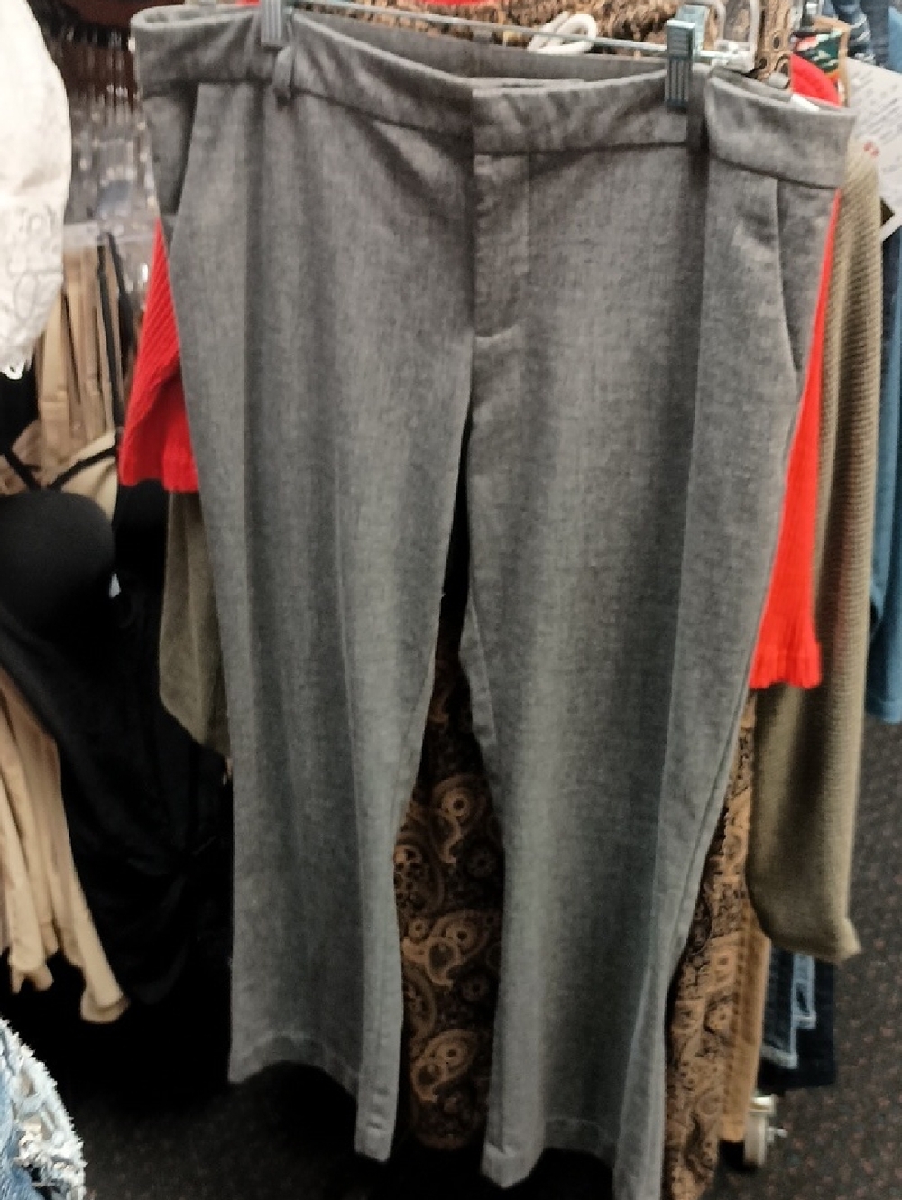 Kit From The Cloth Gray Women's Dress Pants - Tailored Straight Leg